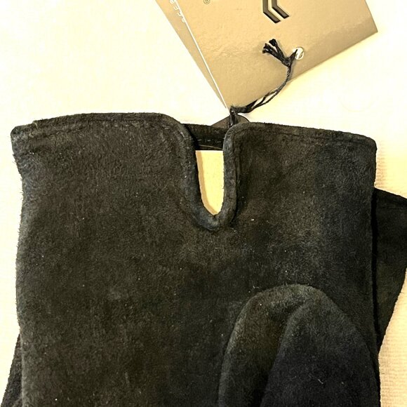 Isotoner/Totes Black Suede leather Fleece-Lined Women's Gloves L - Picture 4 of 6